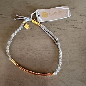 Gorjana Gold and Silver Beaded Bracelet with Charm